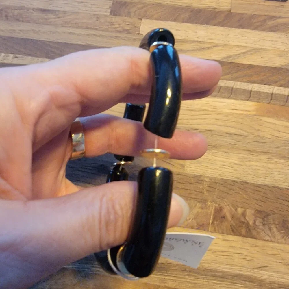 Meghan Browne Style Harry Black Chunky Stretch Bracelet - Picture 5 of 9